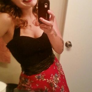 Black pinup halter top